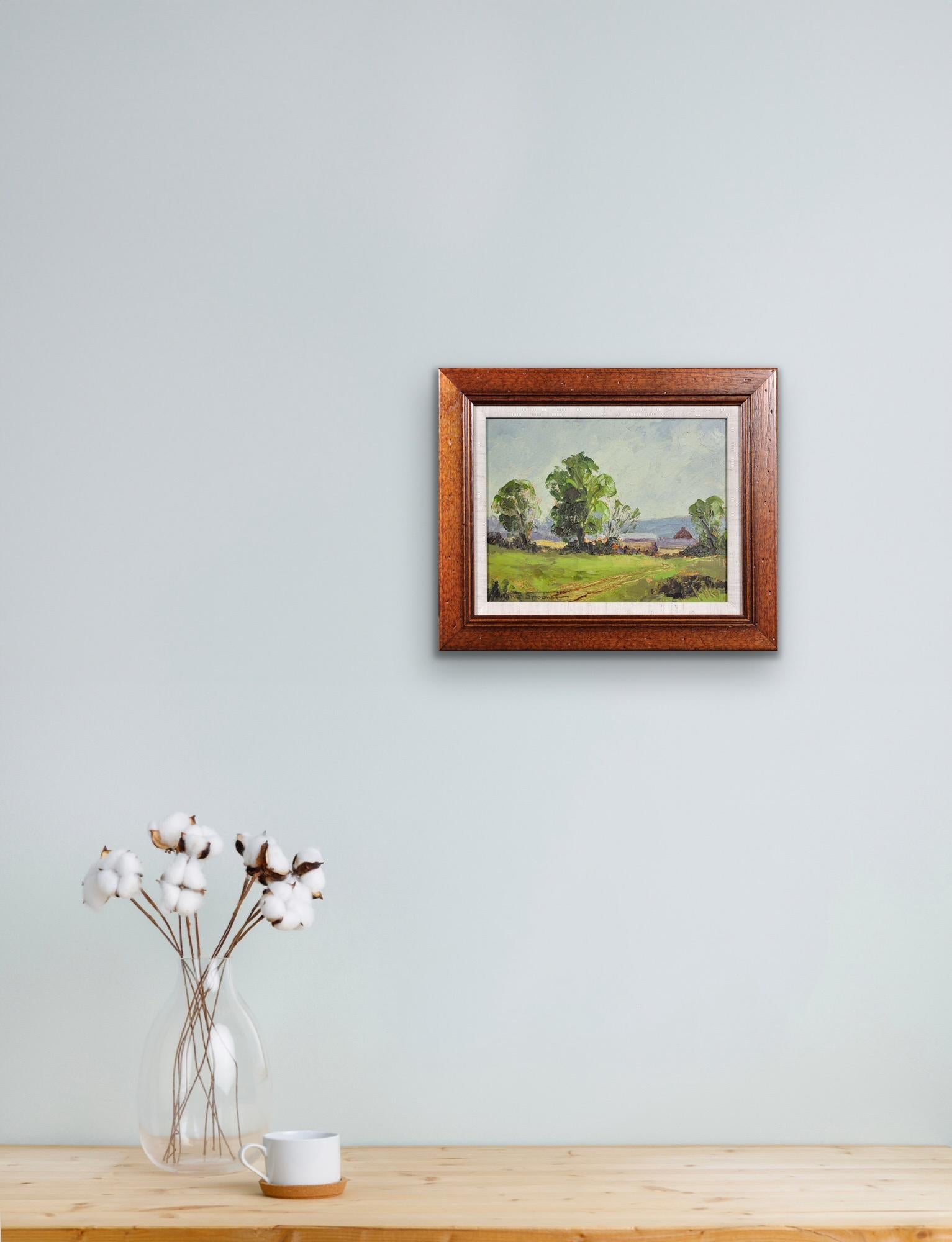 Framed Impasto En Plein Air Post Impressionist Oil Painting Of Rural Derbyshire For Sale 10