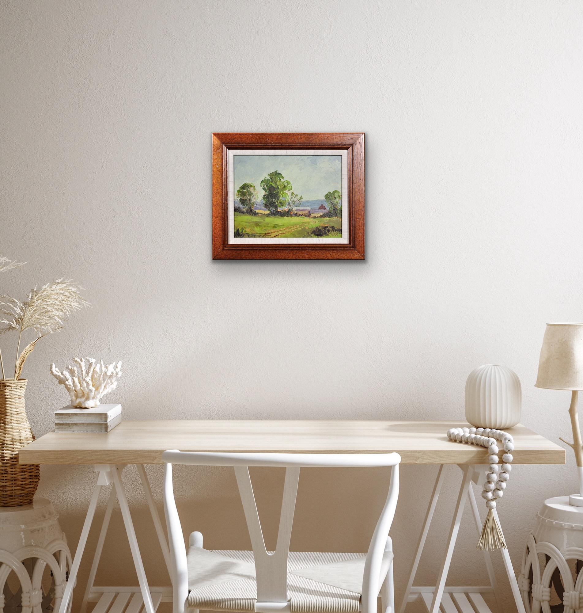 Framed Impasto En Plein Air Post Impressionist Oil Painting Of Rural Derbyshire For Sale 3