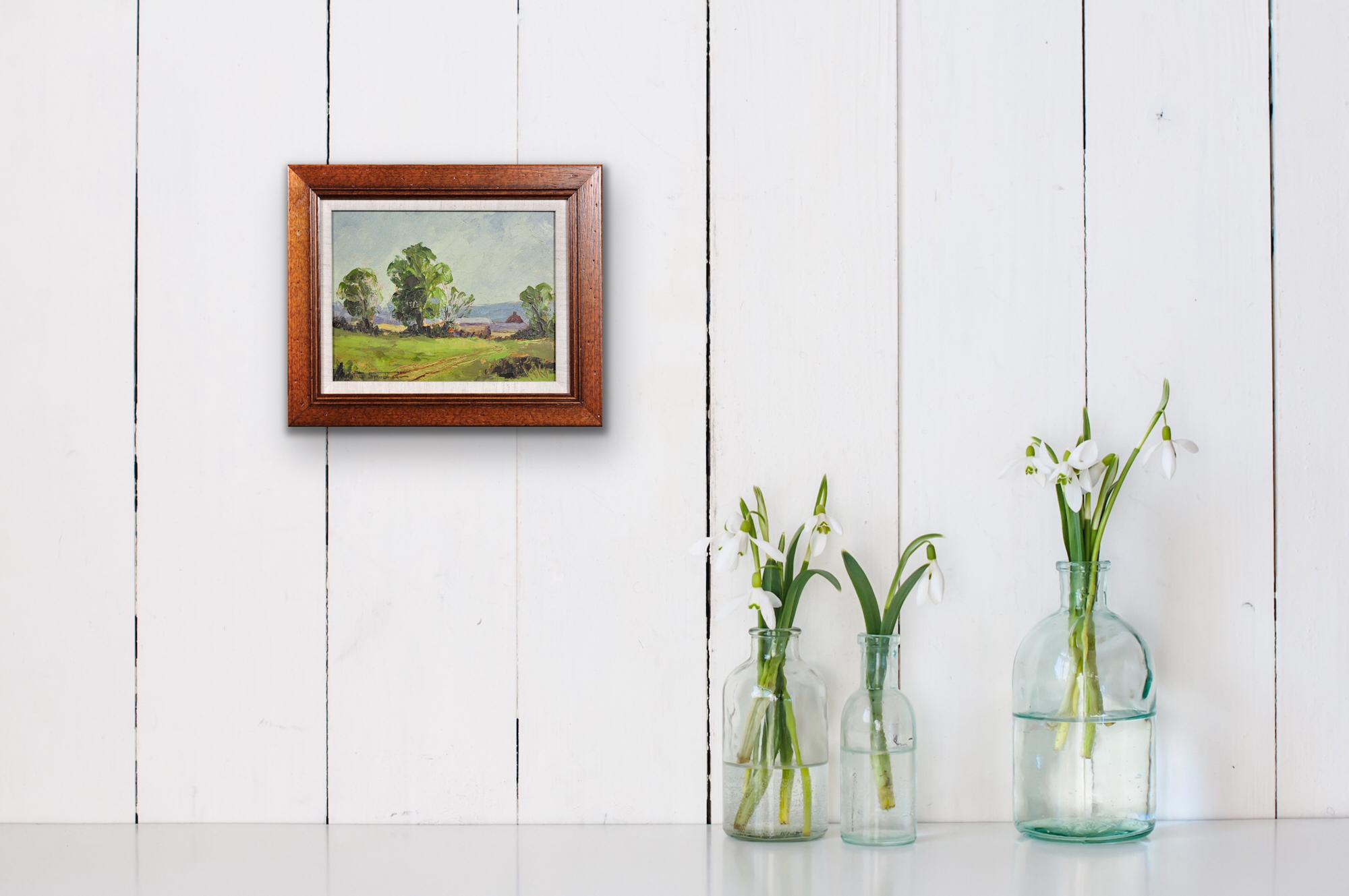 Framed Impasto En Plein Air Post Impressionist Oil Painting Of Rural Derbyshire For Sale 2