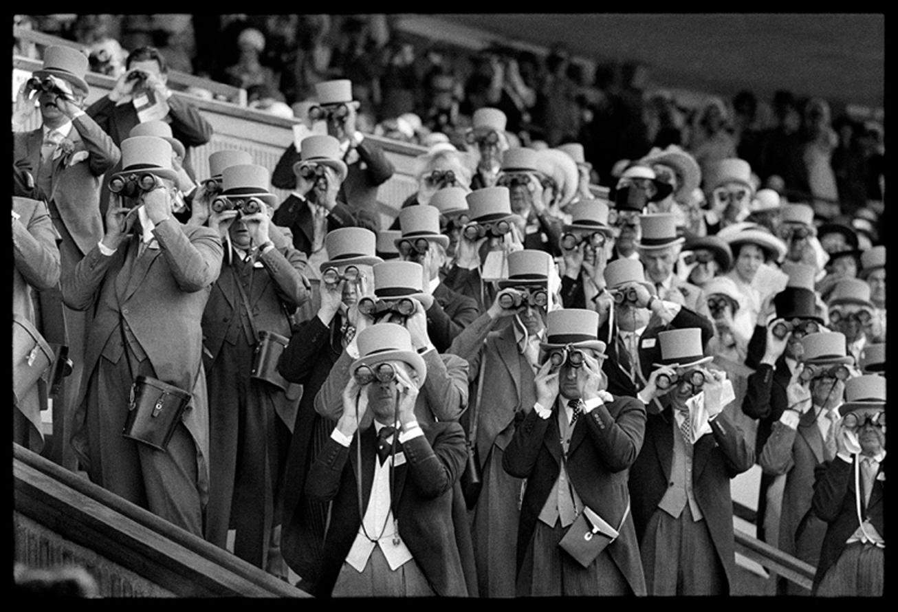 The Upper Glasses 

by Arthur Steel

Royal Ascot members enclosure 1977 

Ascot Racecourse is a British racecourse, located in Ascot, Berkshire, England, which is used for thoroughbred horse racing. It is one of the leading racecourses in the United