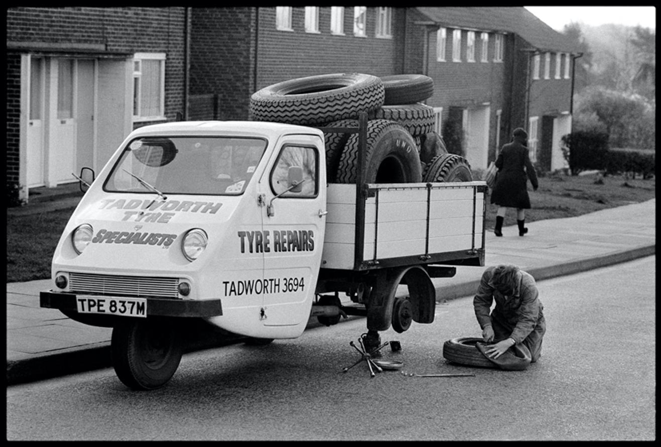 Tyre Repairs 

by Arthur Steel

SURREY 1975

All prints are hand signed limited editions, no further prints are produced once sold.

paper size - 24 x 19" / 61 x 48 cm 
signed and numbered by artist on front 
edition of 50 only this size 
Silver