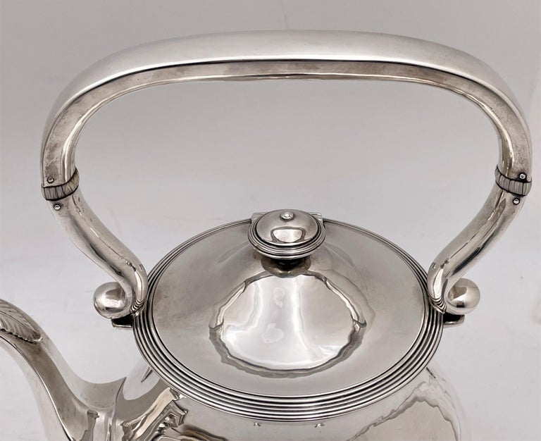 Arthur Stone Sterling Silver Arts and Crafts Hammered Kettle on Stand