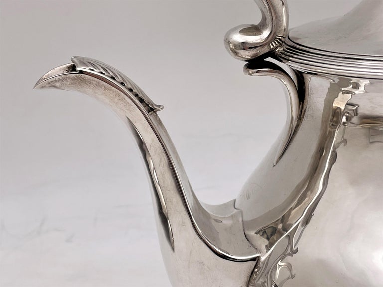 Arthur Stone Sterling Silver Arts and Crafts Hammered Kettle on Stand