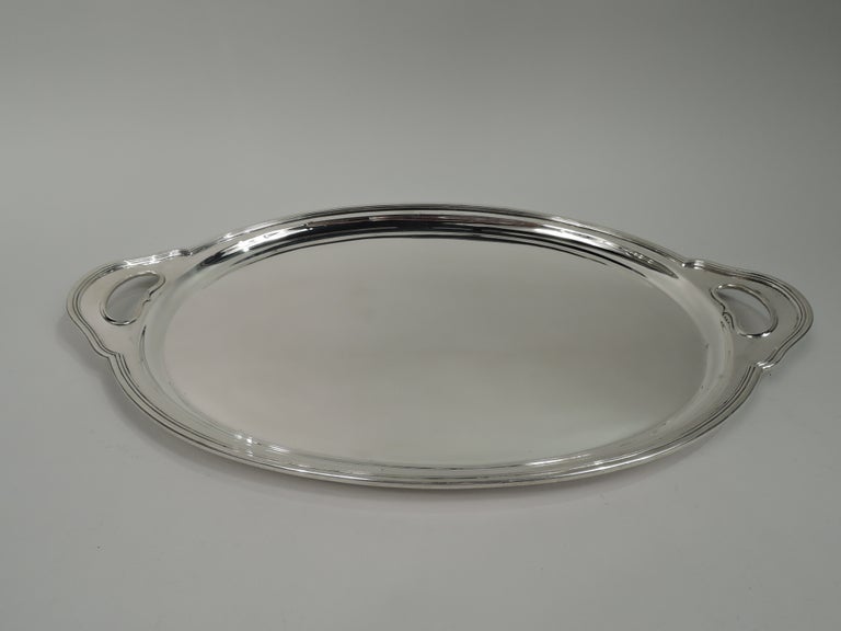Arthur Stone Traditional Handmade Sterling Silver Serving Tray For Sale