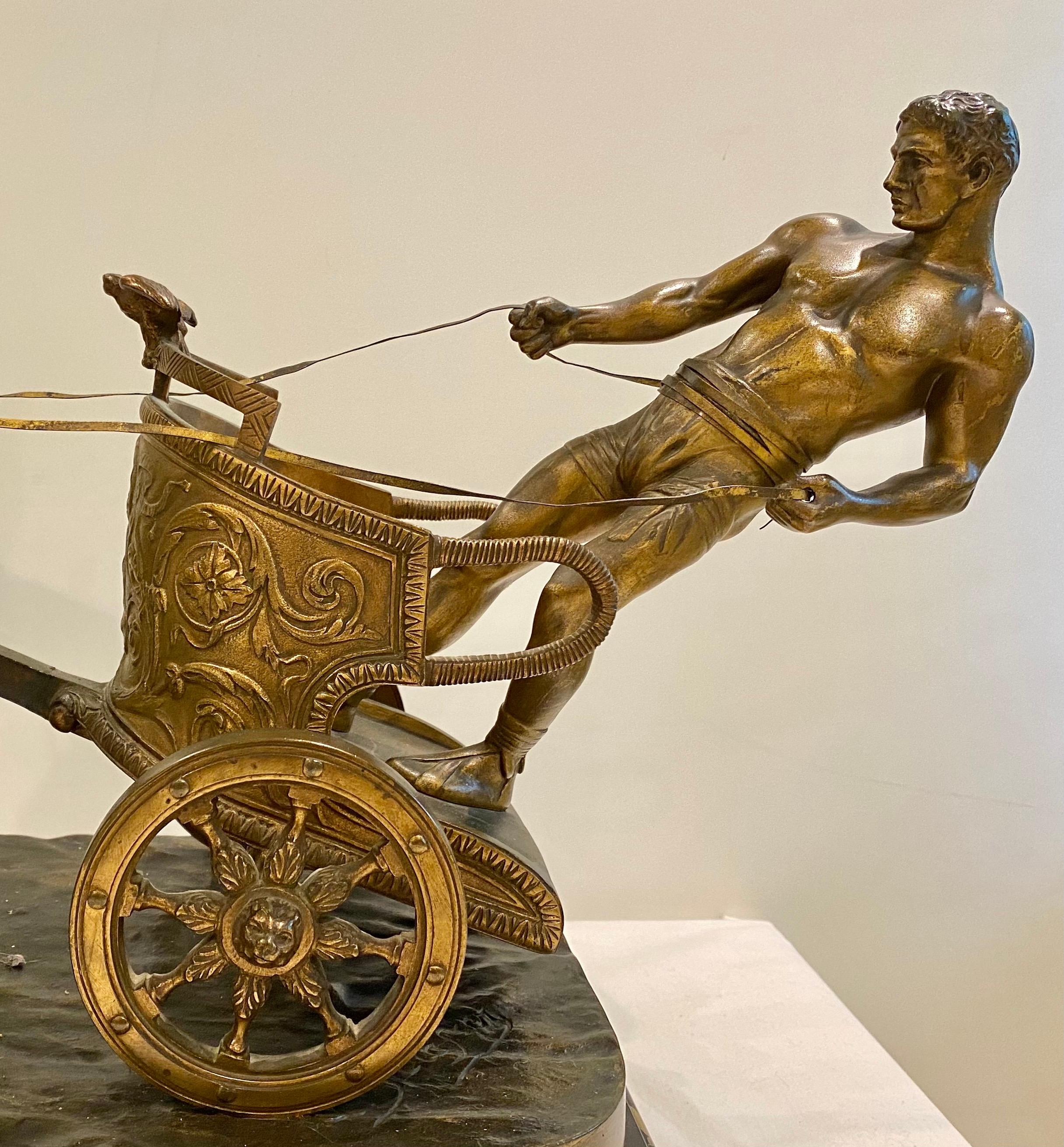 Arthur Strasser 'Austrian, 1854–1927' a Roman Charioteer Bronze In Good Condition In London, GB
