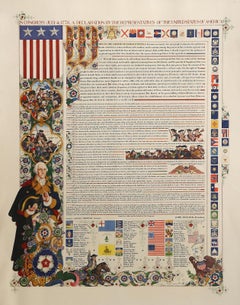Declaración de los Representantes, litografía realista americana de Arthur Szyk