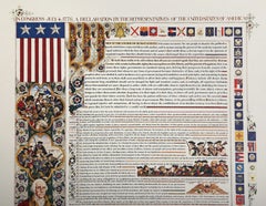 Declaración de Independencia, litografía offset realista americana de Arthur Szyk