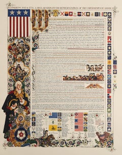 Declaración de Independencia, litografía offset realista americana de Arthur Szyk