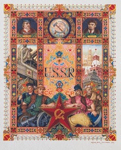 U.R.S.S. Russian Folk Art Print Judaica Artista judío Caricaturista Arthur Szyk