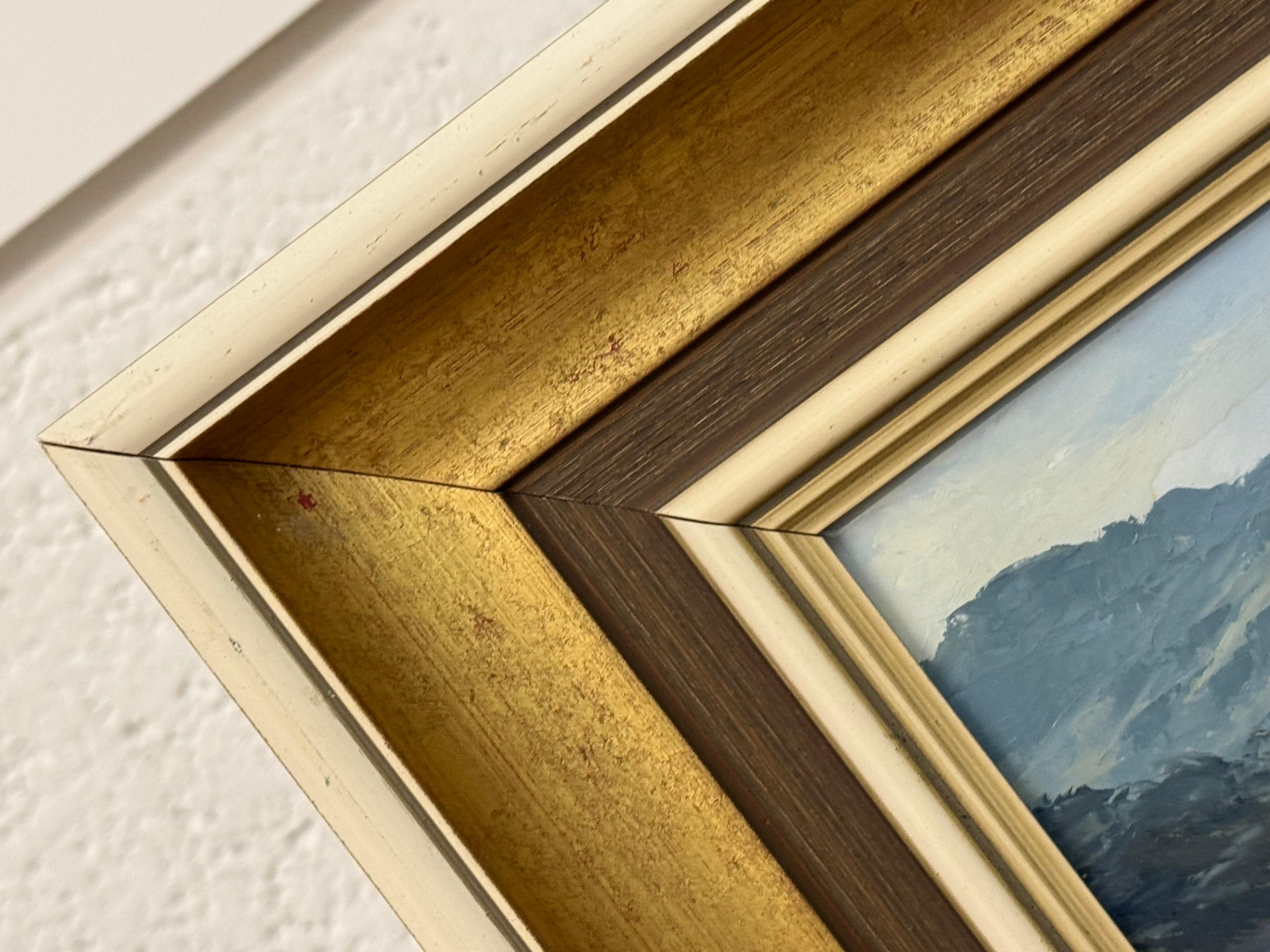Mountain View of a Lush Green Valley in the English Lake District Vintage Oil For Sale 9
