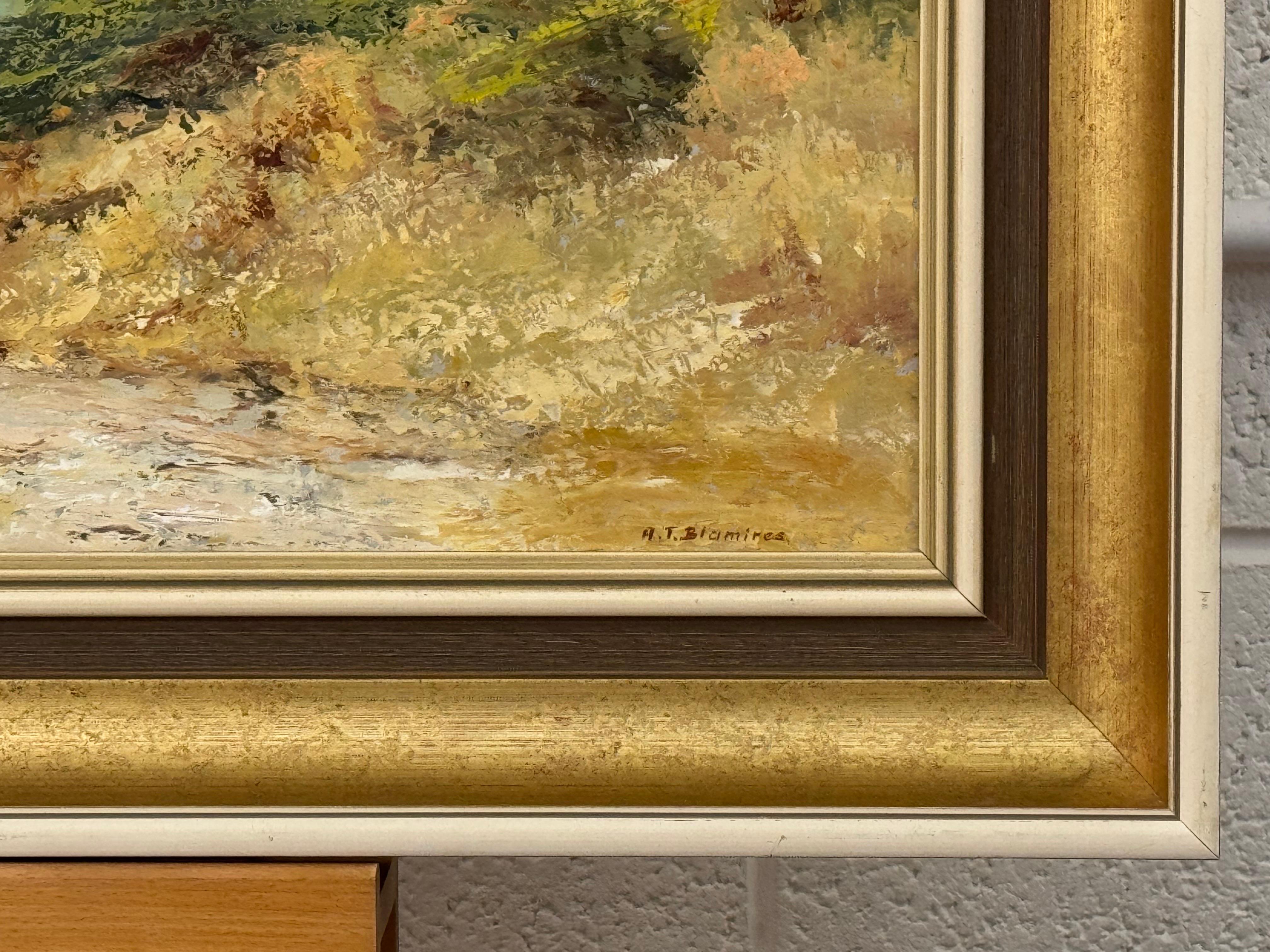 Mountain View of a Lush Green Valley in the English Lake District Vintage Oil For Sale 3
