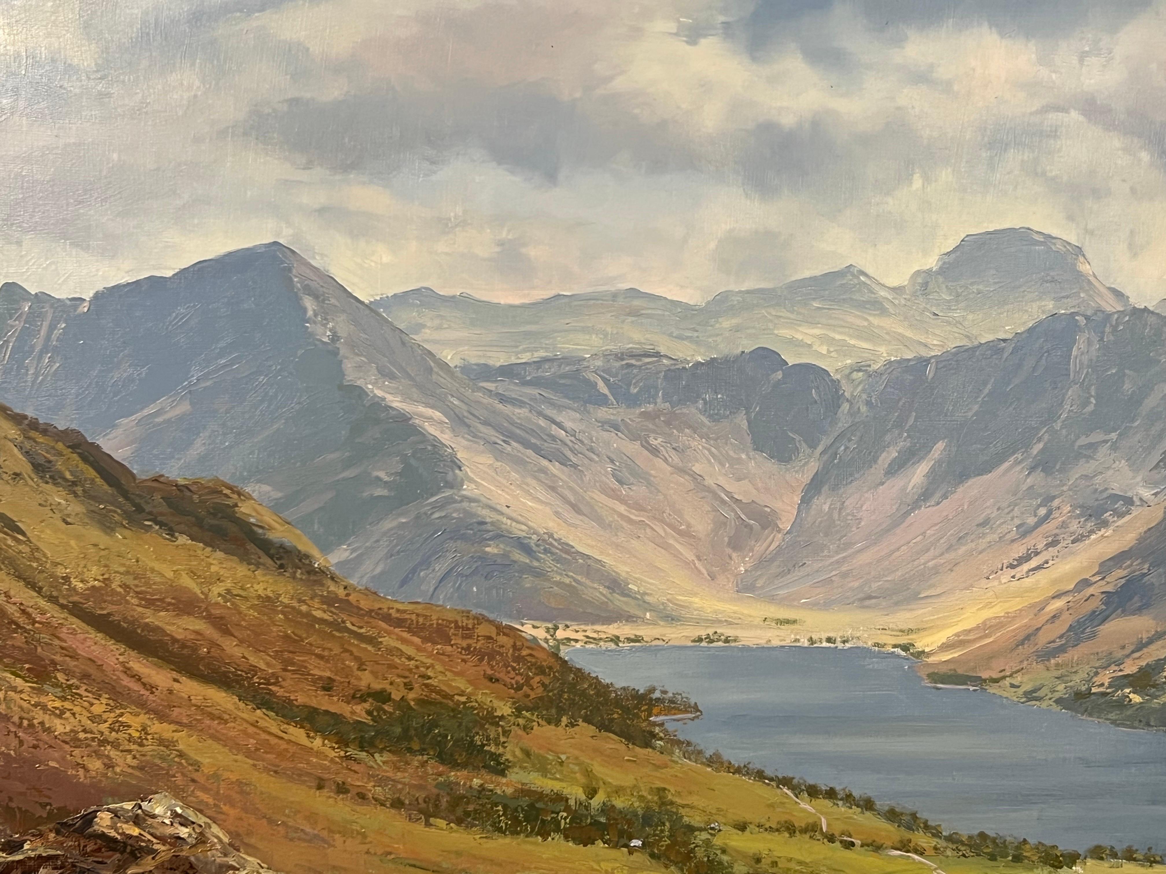 Great Gable & Buttermere dans le Lake District anglais par un artiste britannique du 20ème siècle en vente 8