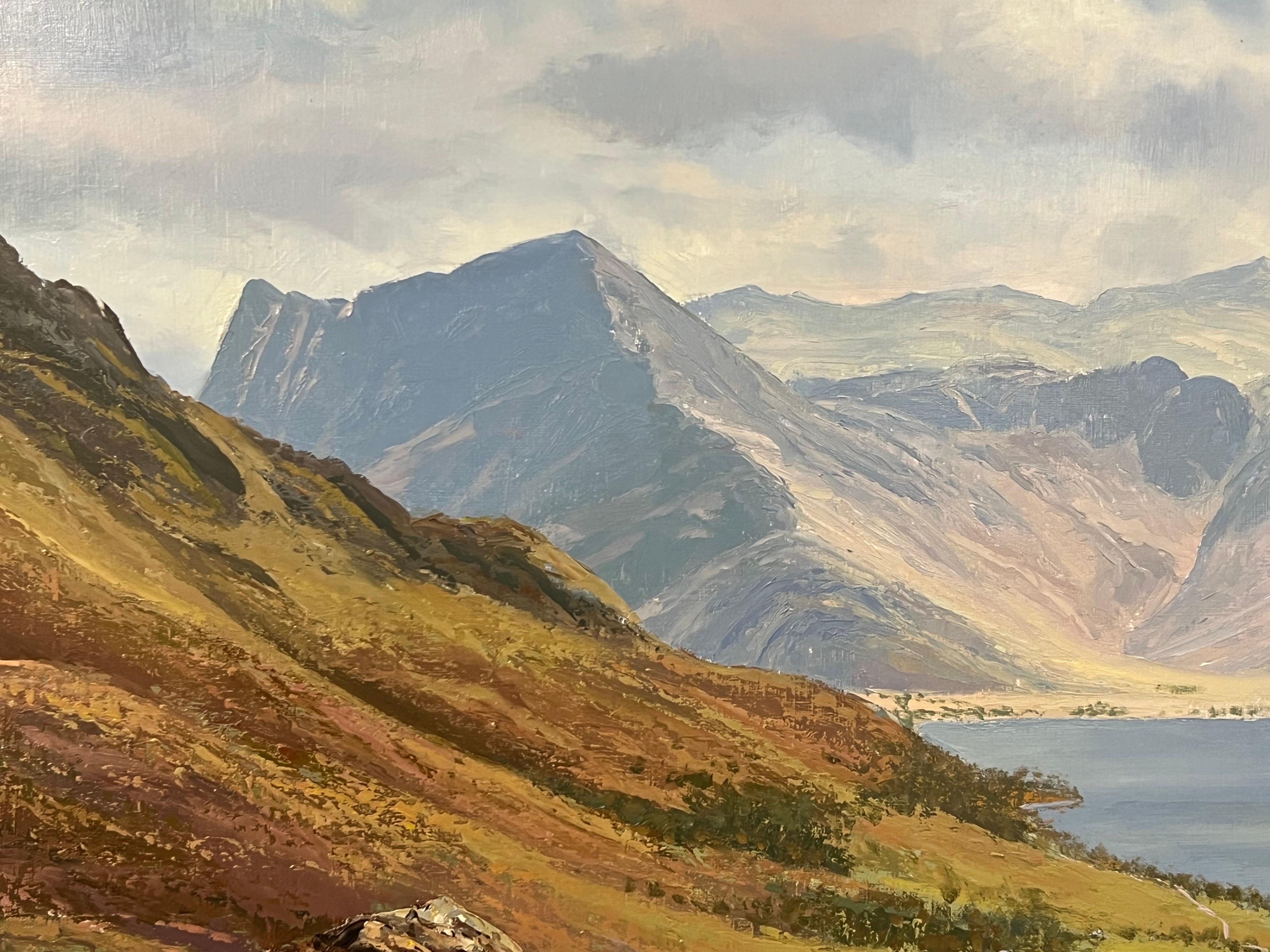Great Gable & Buttermere dans le Lake District anglais par un artiste britannique du 20ème siècle en vente 9