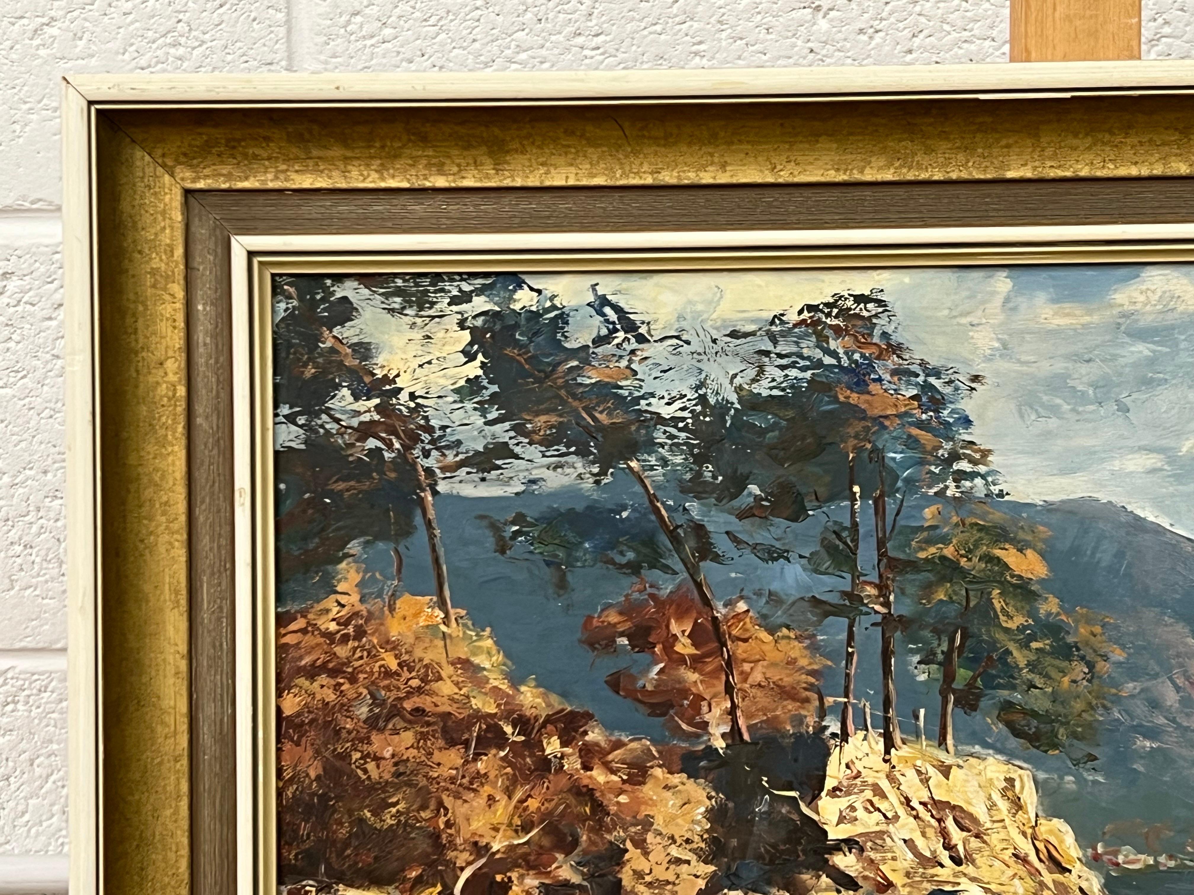 Peinture à l'huile du département du lac de Derwent Water en Angleterre par un artiste de paysage britannique en vente 6