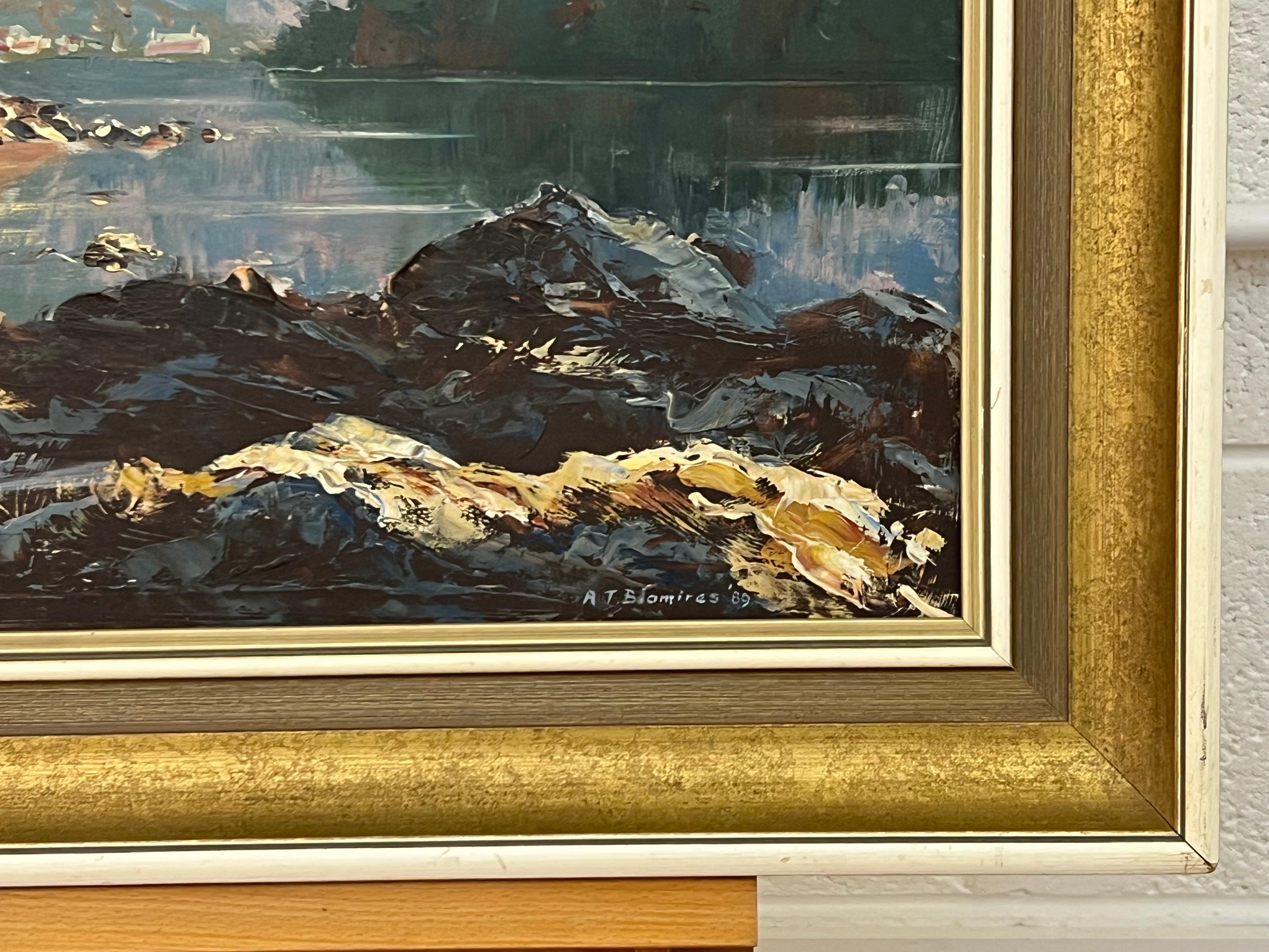 Peinture à l'huile du département du lac de Derwent Water en Angleterre par un artiste de paysage britannique en vente 5