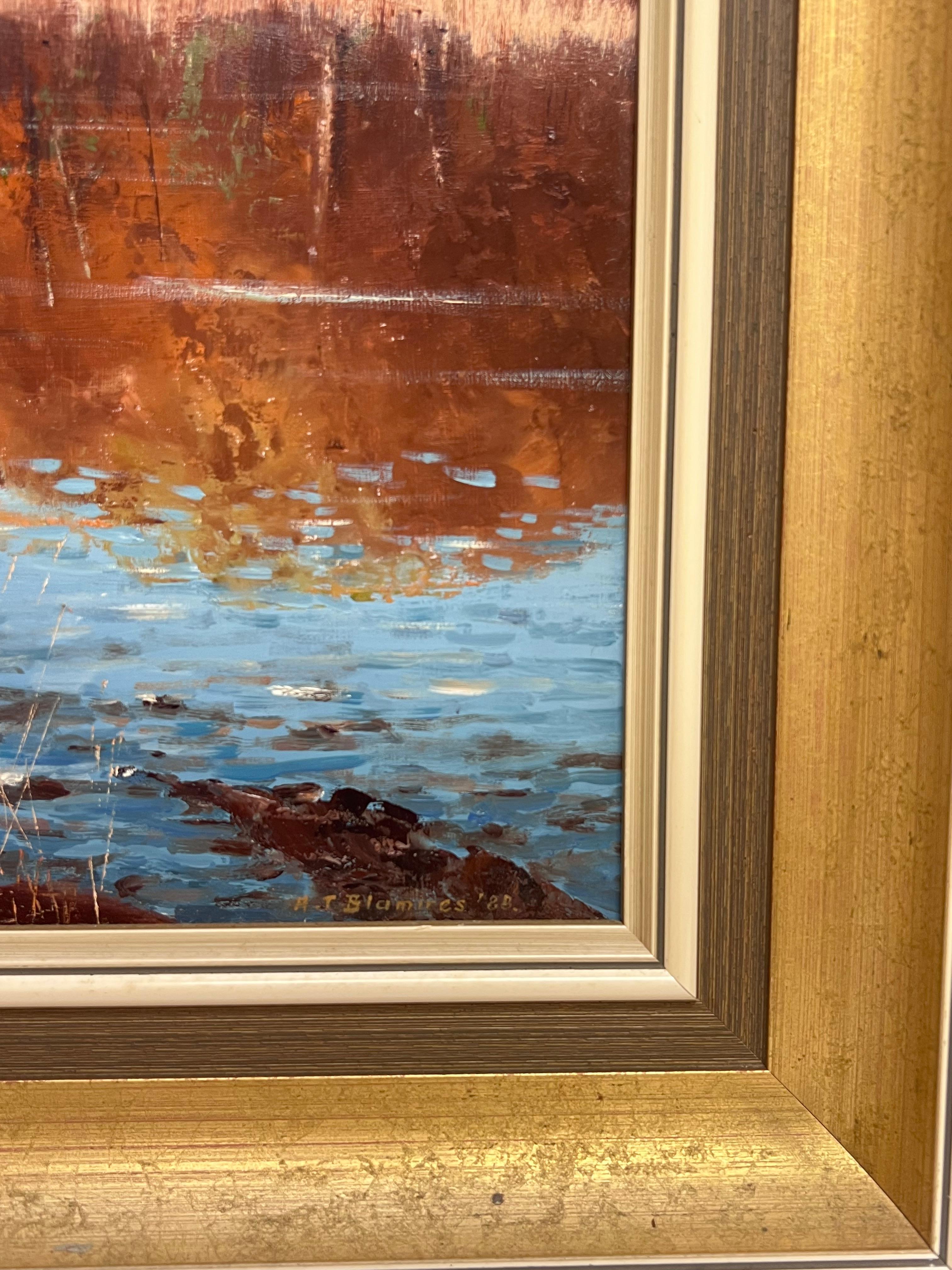 Rydal Water English Lake District Large Signed English Oil Painting Autumn Light For Sale 4