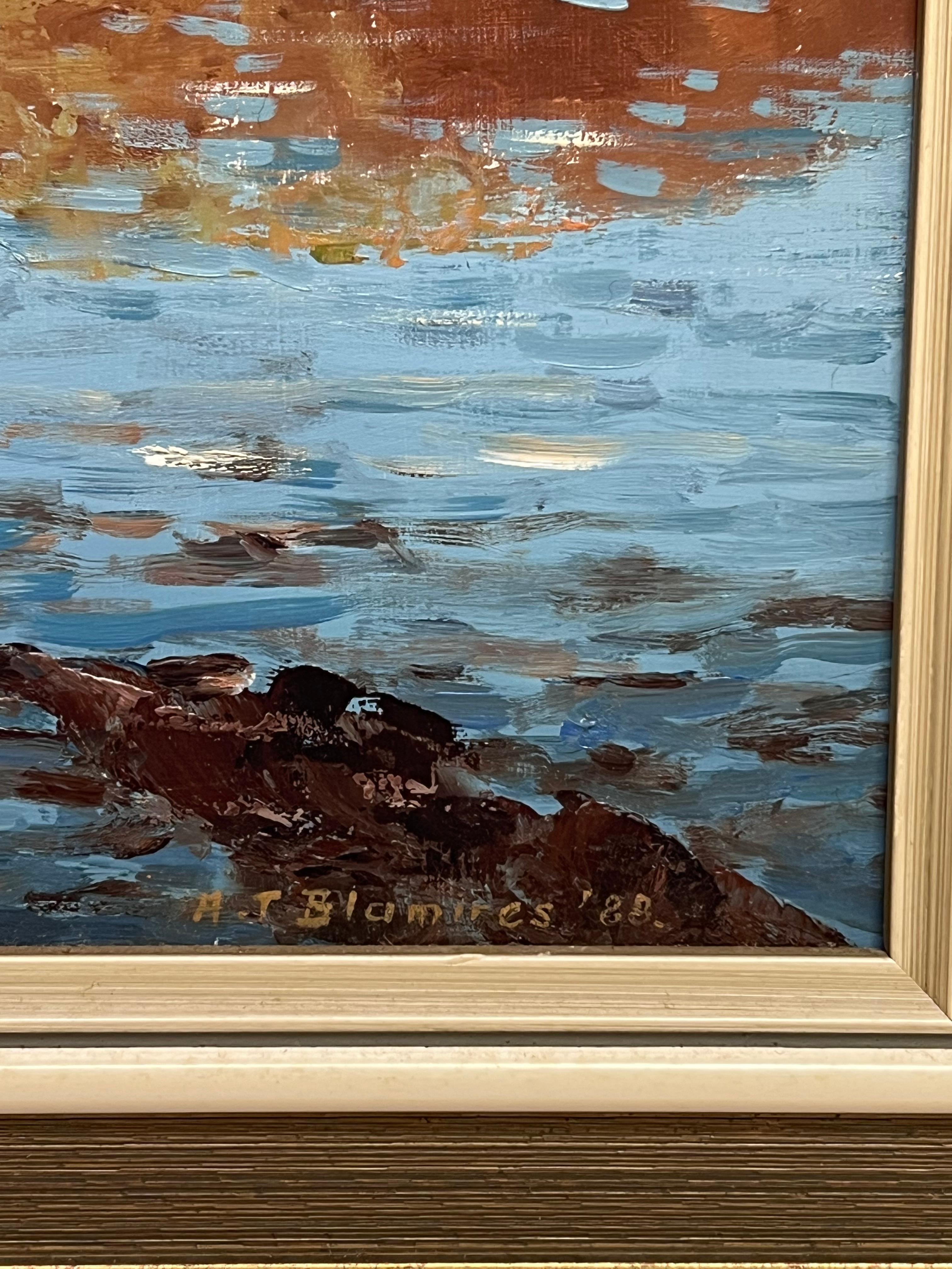 Rydal Water English Lake District Large Signed English Oil Painting Autumn Light For Sale 5