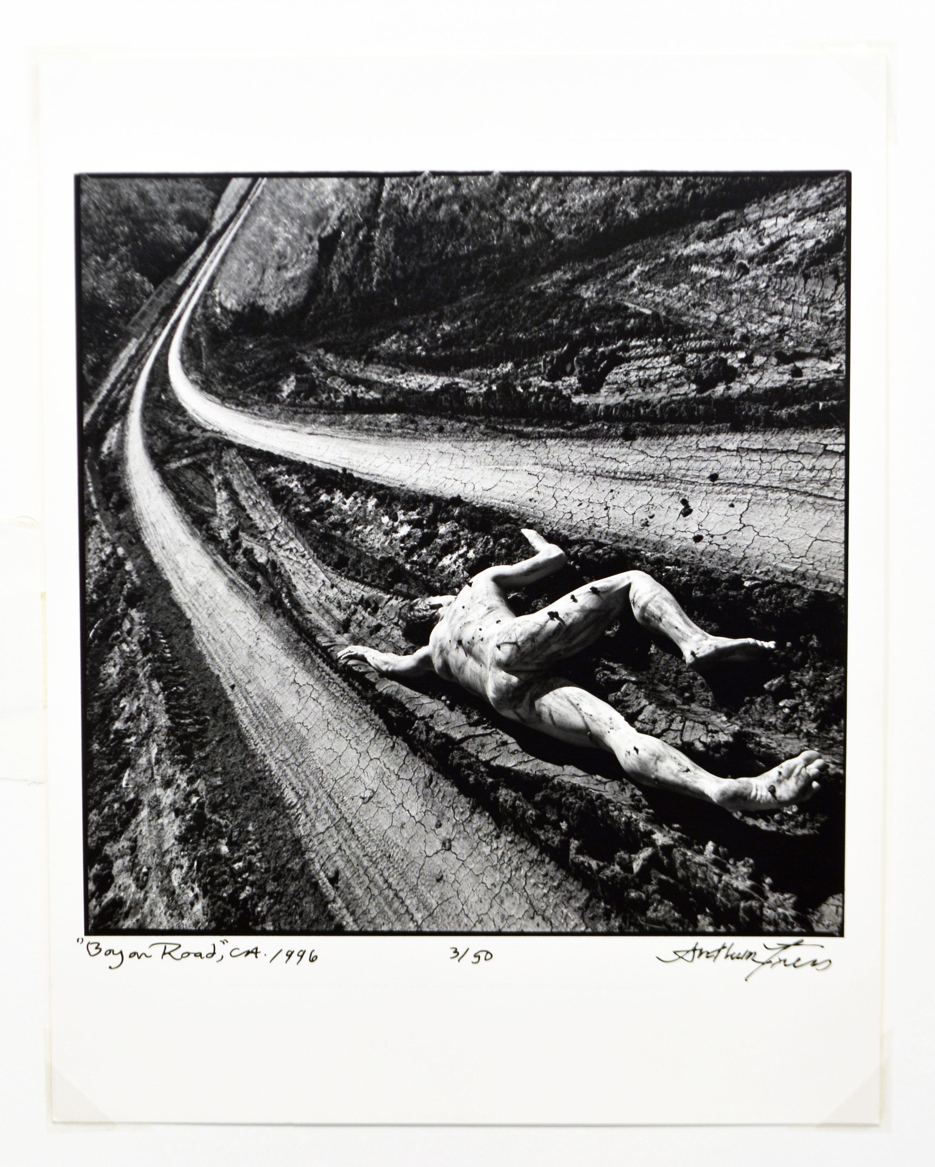 American Arthur Tress, 'Boy on Road 1996' Original Signed and Numbered Photograph