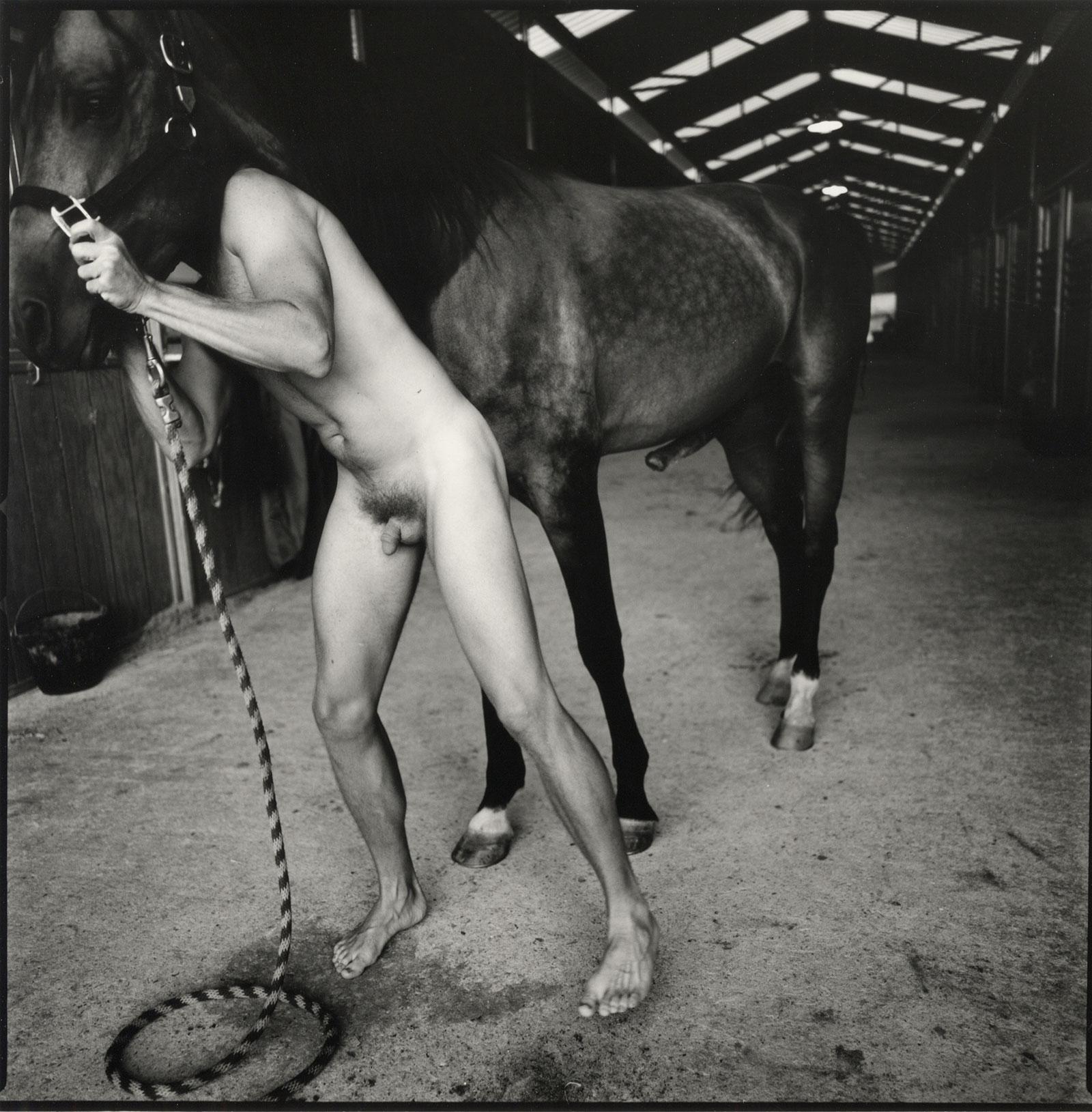 Arthur Tress Nude Photograph - Centaur (mythological creature with a upper human body and lower body of horse)