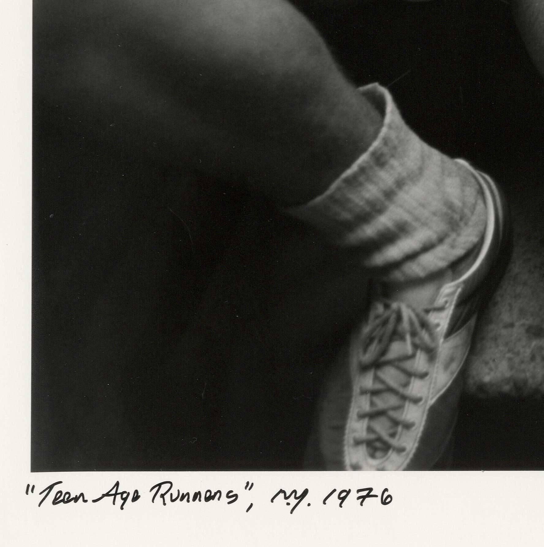 Teenage Runners (two innocent young boys in intimate moment on a New York stoop) - Photograph by Arthur Tress