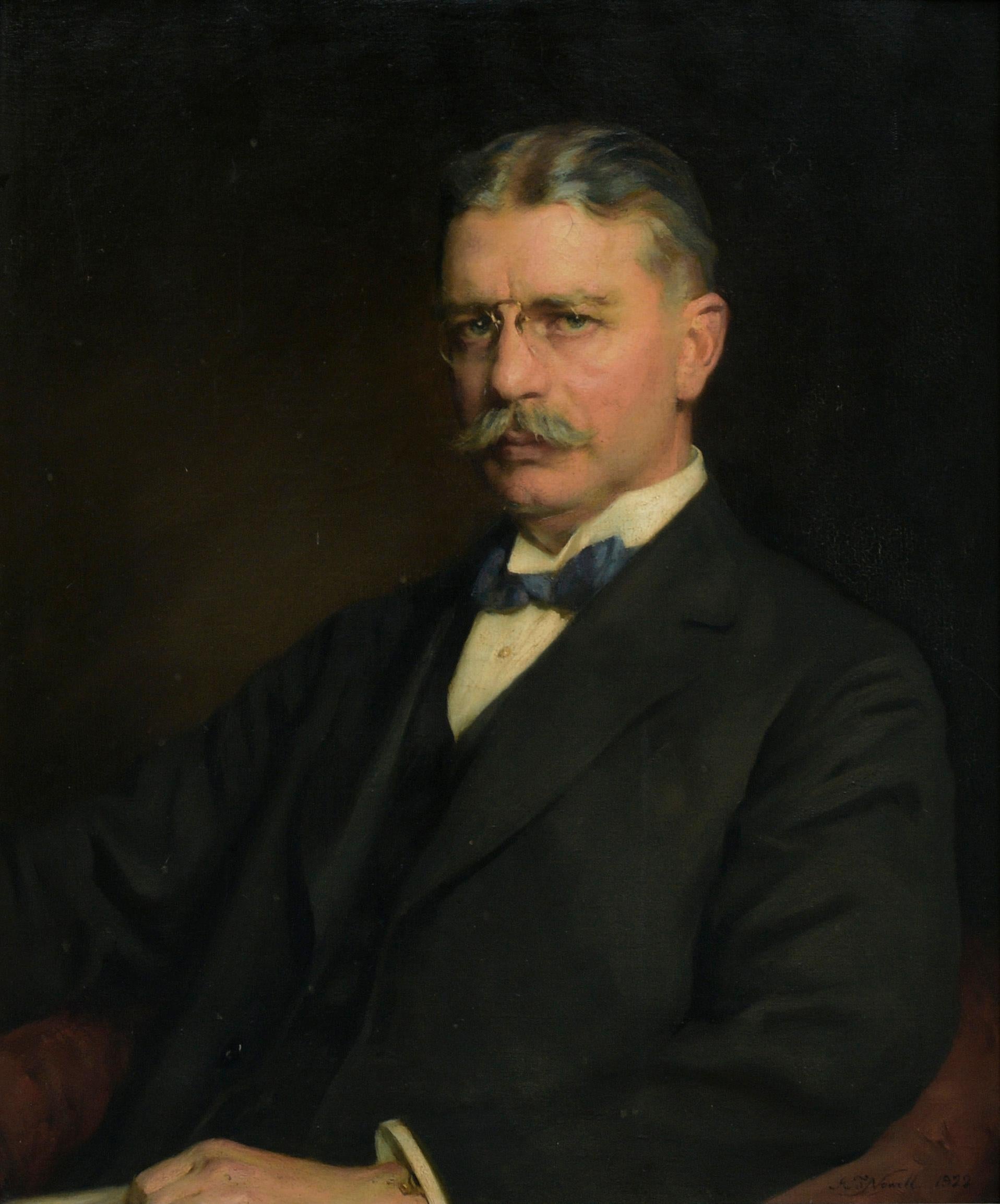 Portrait of Franklin Atwood Park, VP of Singer Mfg. Co. - Painting by Arthur Trevethin Nowell