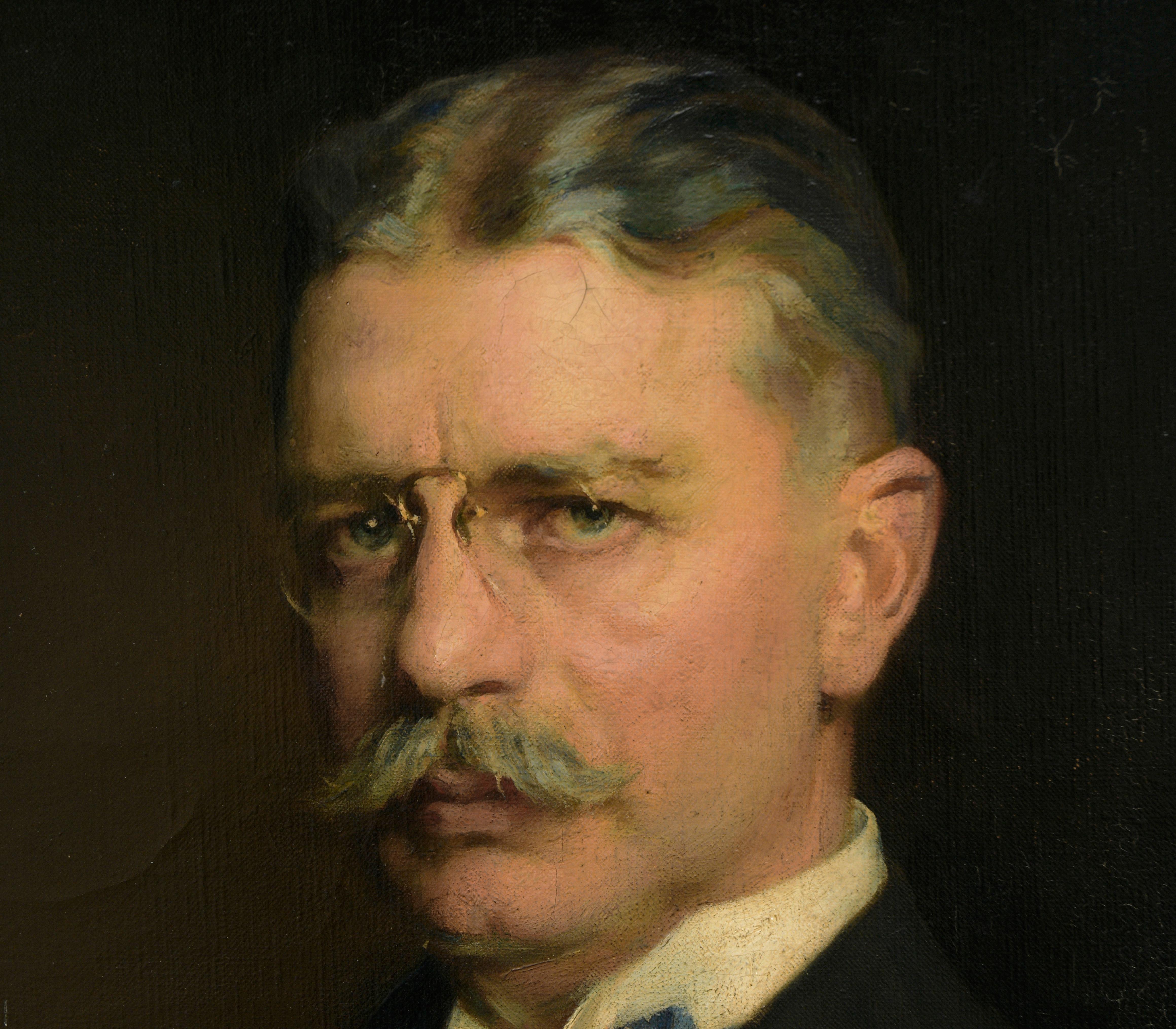 Portrait of Franklin Atwood Park, VP of Singer Mfg. Co. - Impressionist Painting by Arthur Trevethin Nowell