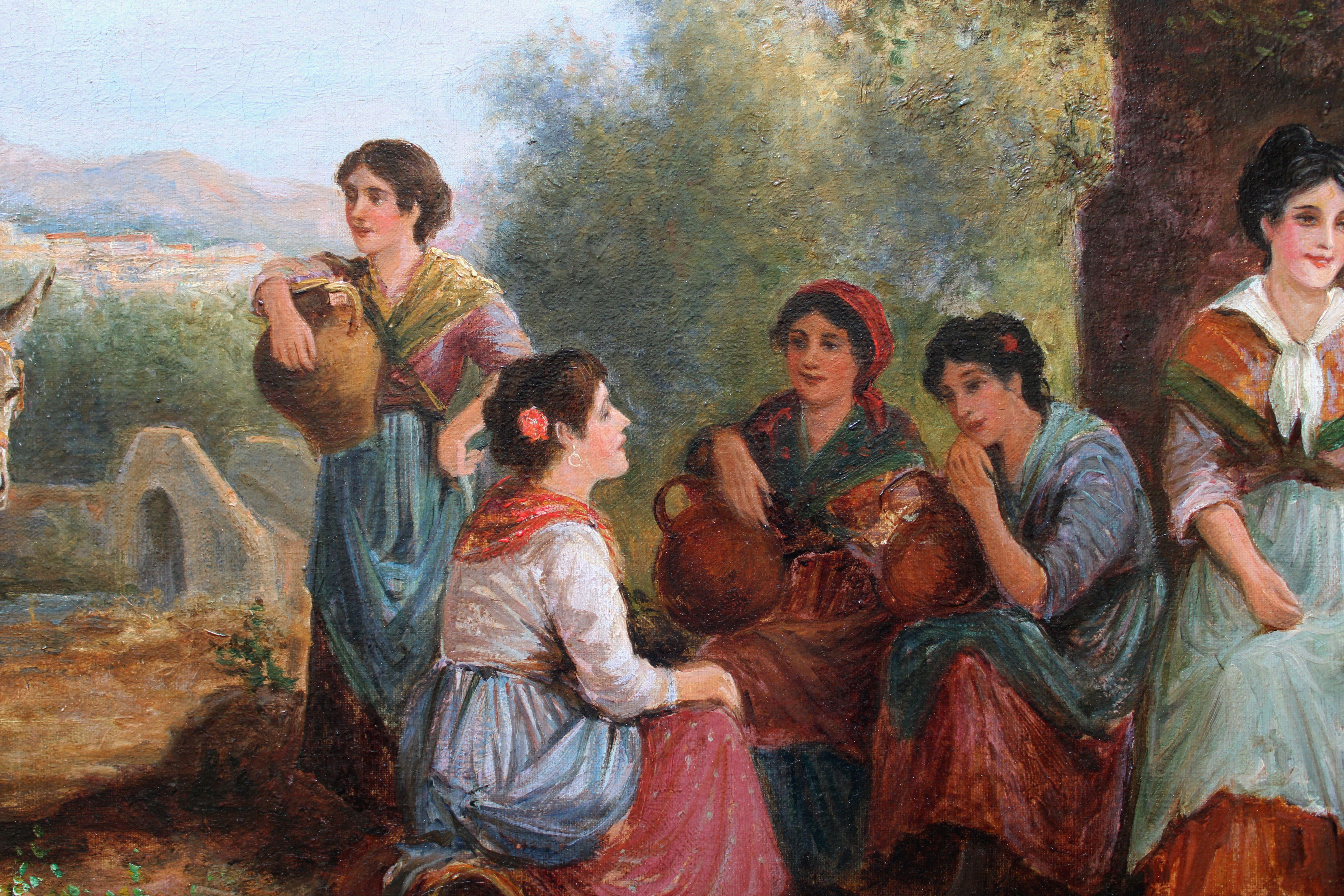 A good gossip. Öl auf Leinwand, 61x92 cm (Realismus), Painting, von Arthur Trevor Haddon 