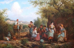 A good gossip. Öl auf Leinwand, 61x92 cm