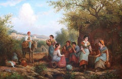 Antique A good gossip, oil on canvas, 61x92 cm