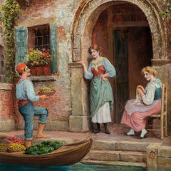 Arthur Haddon (vedutista británico) - Pintura de vistas venecianas de finales del siglo XIX