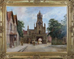 Ölgemälde, Paar, Arthur Trevor Haddon „East Gate, Warwick“ und „Leicester Hospital“, Ölgemälde