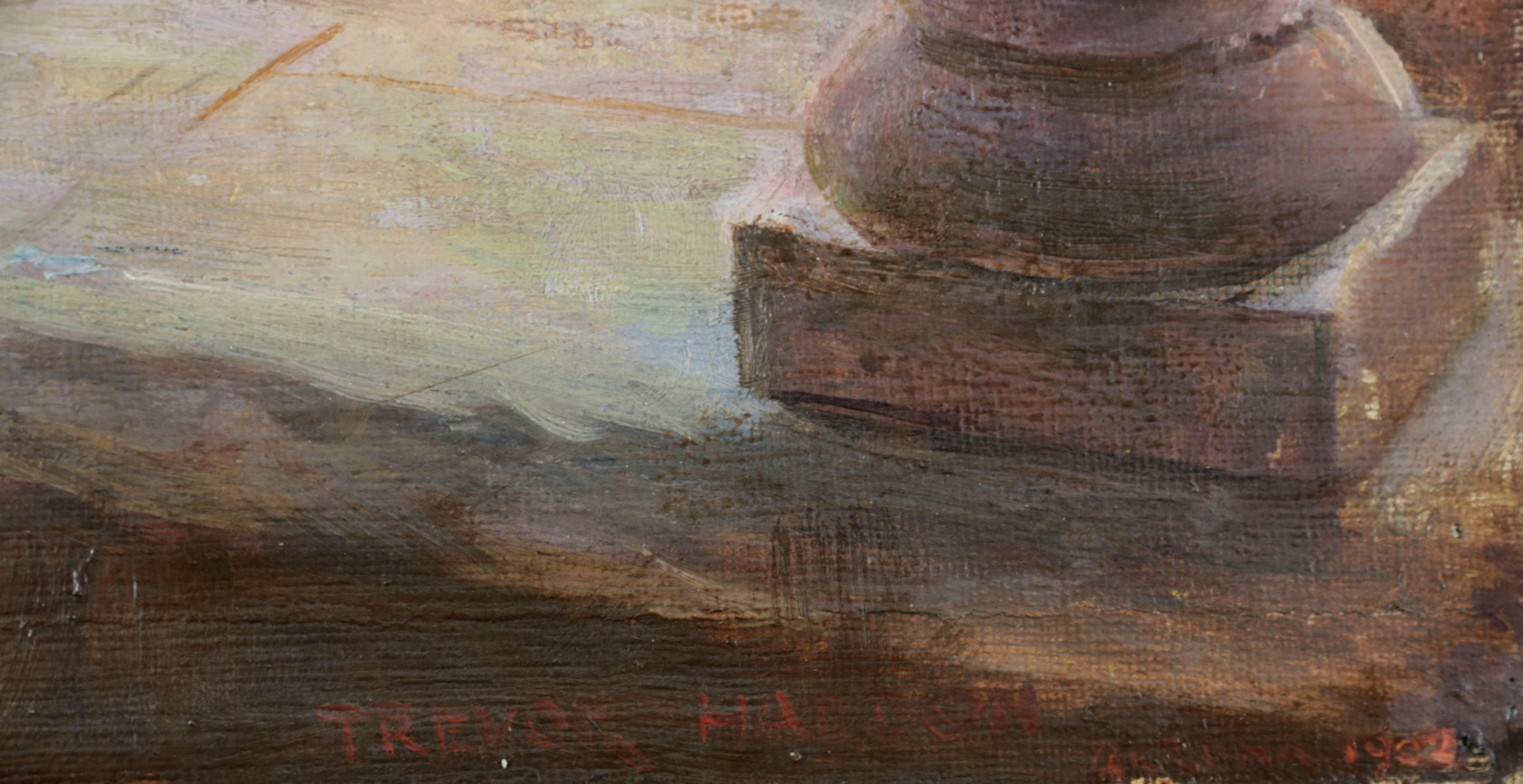 Peinture de paysage impressionniste du XXe siècle Monastère et jardin espagnols en vente 1