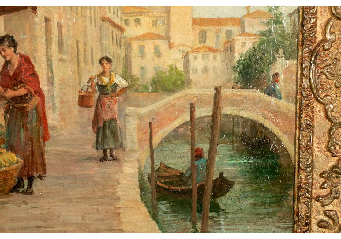 Arthur Trevor Haddon RBA 'UK, 1864-1941' Oil on Canvas, Venetian Genre Scene For Sale 4