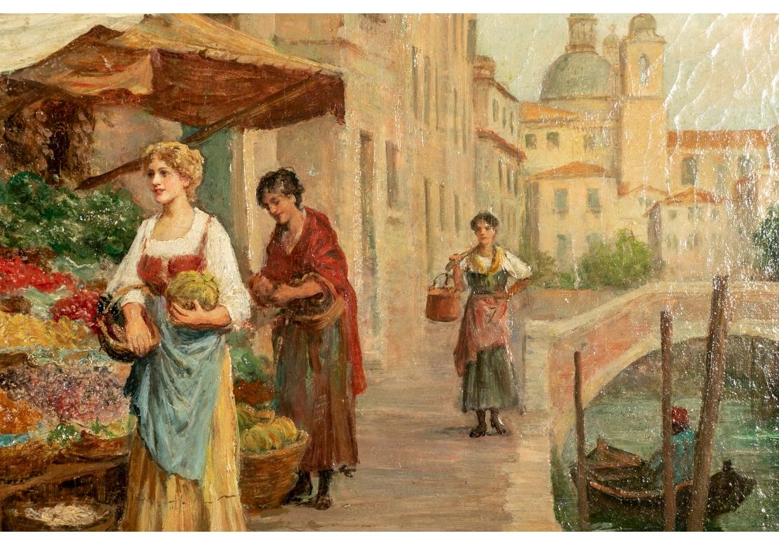 XX secolo Arthur Trevor Haddon RBA 'Regno Unito, 1864-1941' Olio su tela, Scena di genere veneziano in vendita