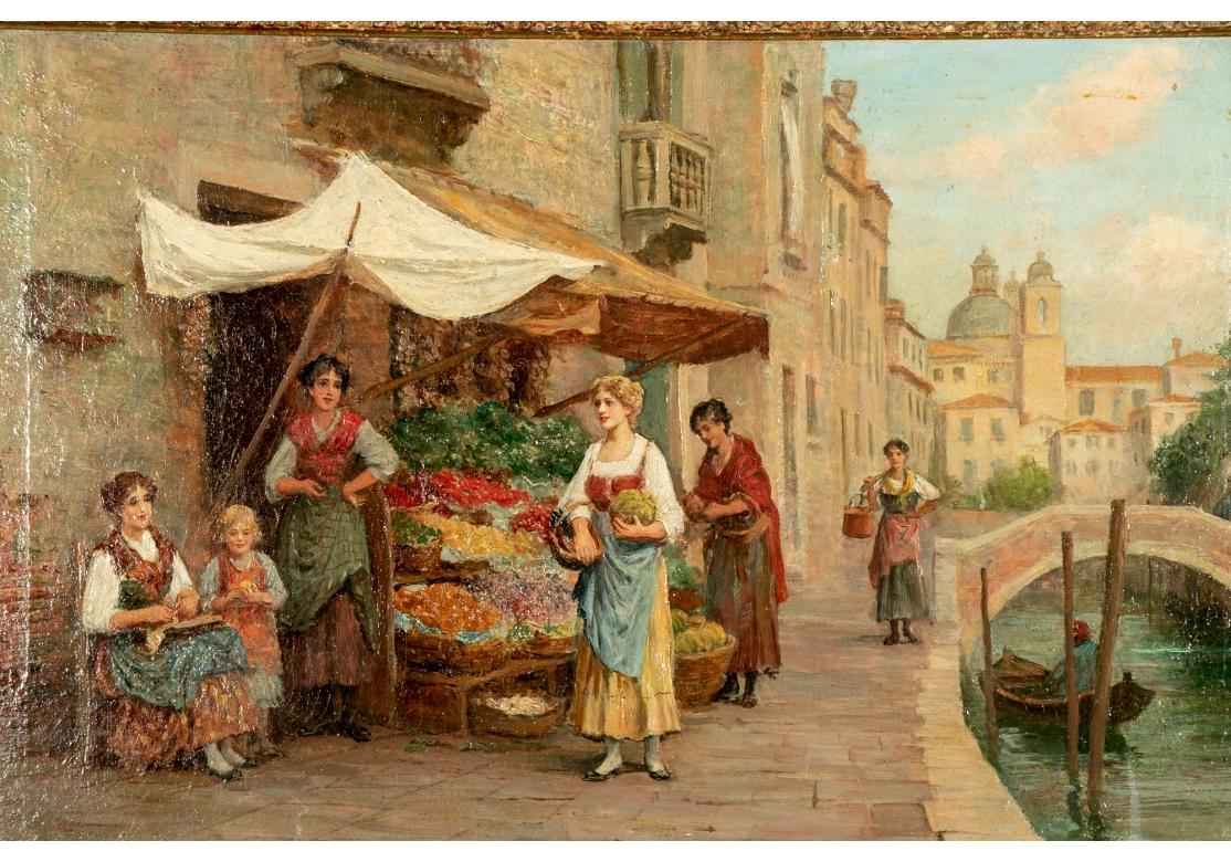 Arthur Trevor Haddon RBA 'UK, 1864-1941' Oil on Canvas, Venetian Genre Scene For Sale 2