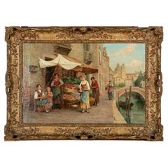 Arthur Trevor Haddon RBA 'UK, 1864-1941' Oil on Canvas, Venetian Genre Scene