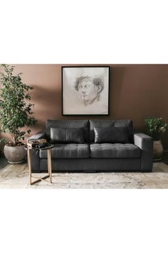 Arthur Two Seater Sofa with Faux Leather Bold Cushions
