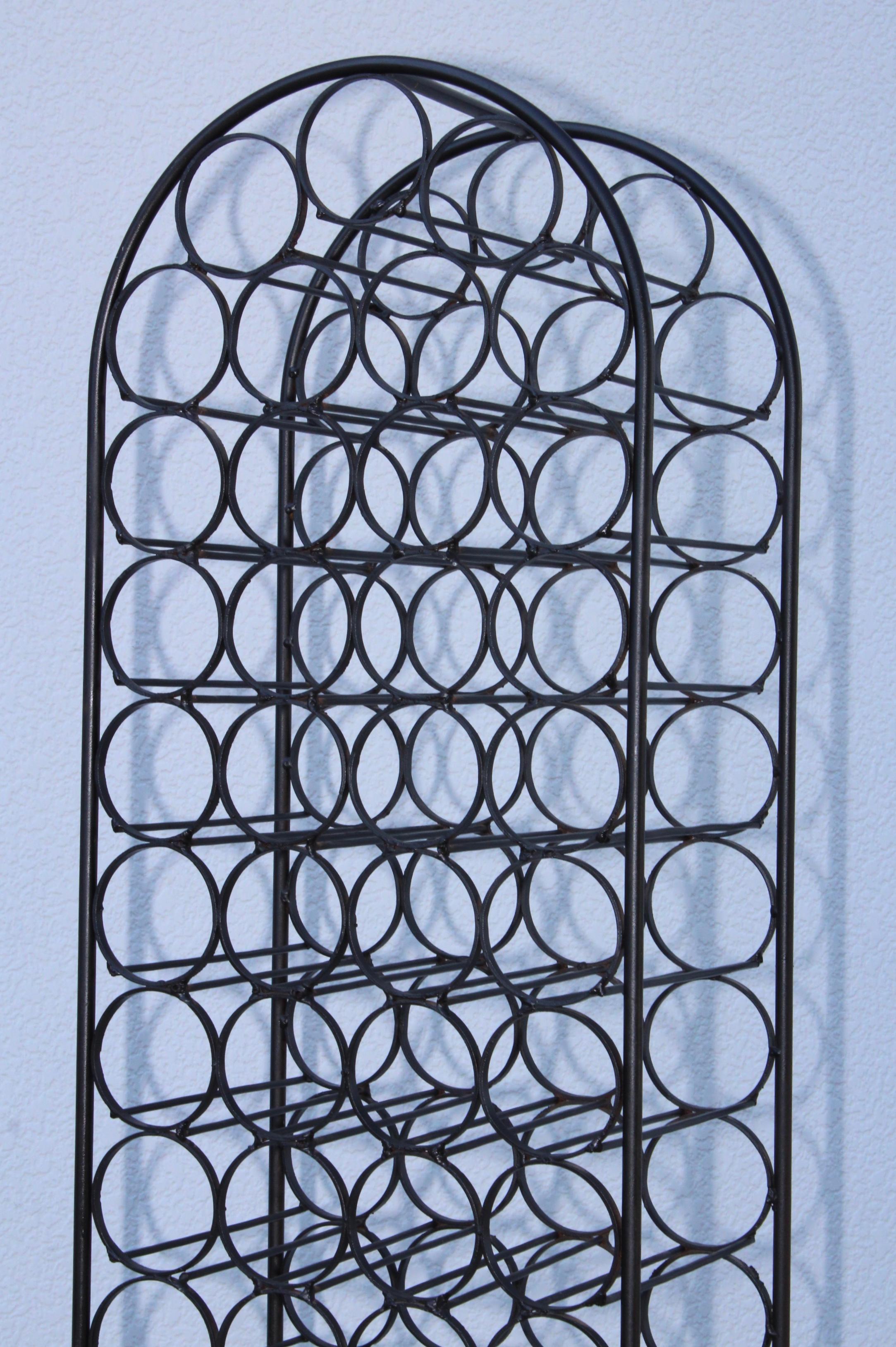 Arthur Umanoff 67-Bottle Wrought Iron Wine Rack In Good Condition In New York, NY