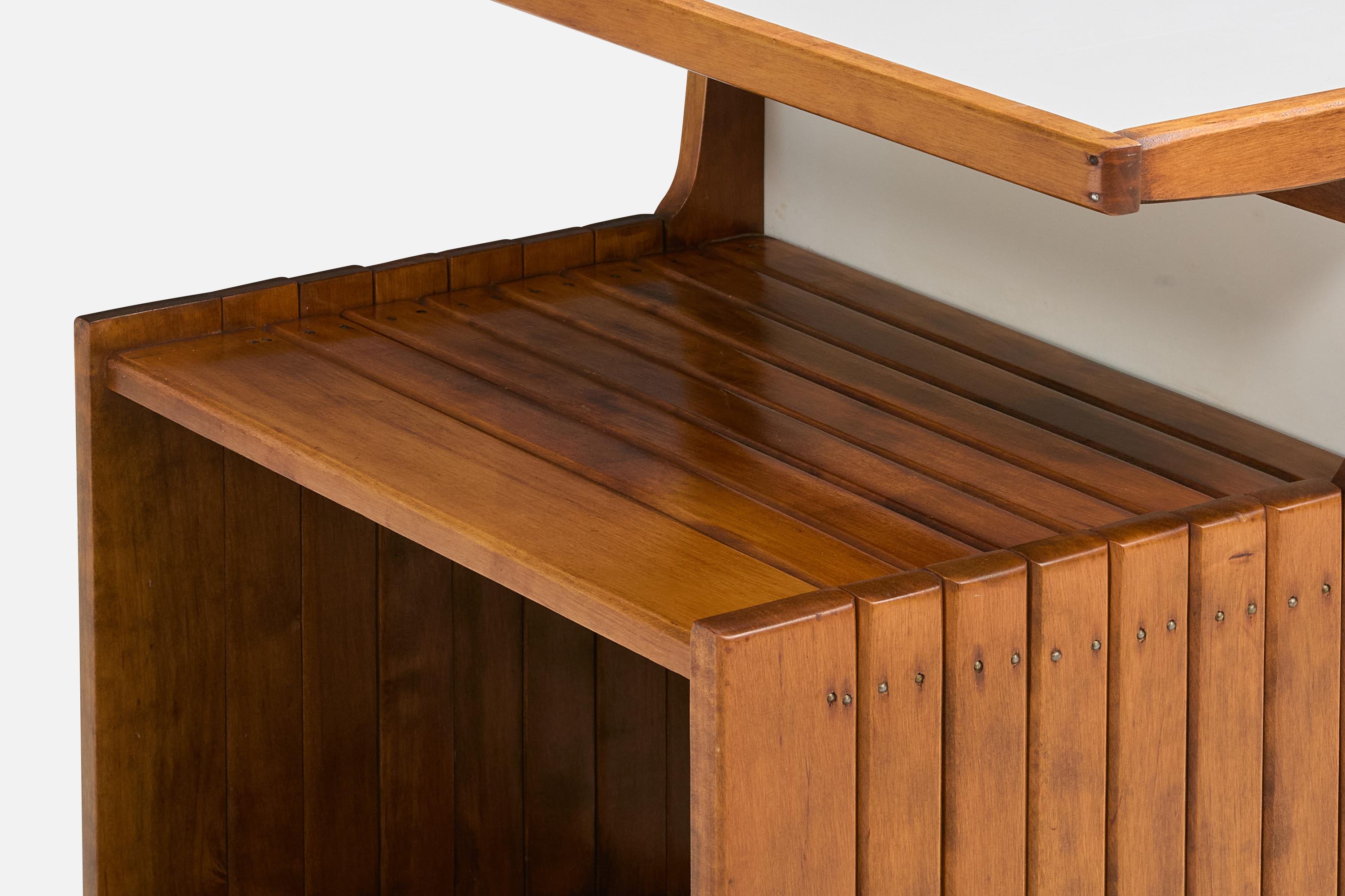 Metà XX secolo Arthur Umanoff, Leggio, ferro, betulla, giunco, formica, USA, anni '50 in vendita