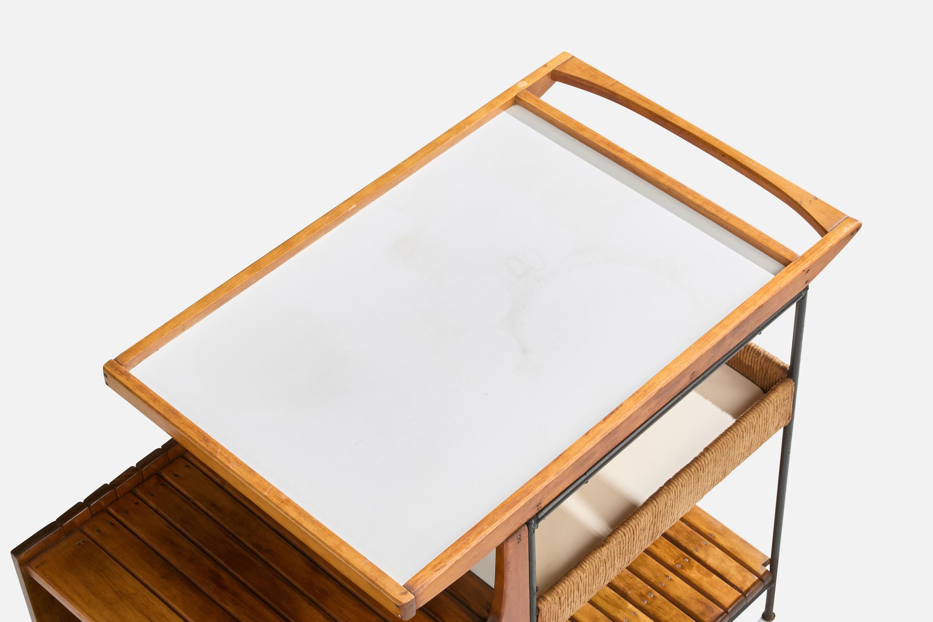 Arthur Umanoff, Leggio, ferro, betulla, giunco, formica, USA, anni '50 in vendita 2