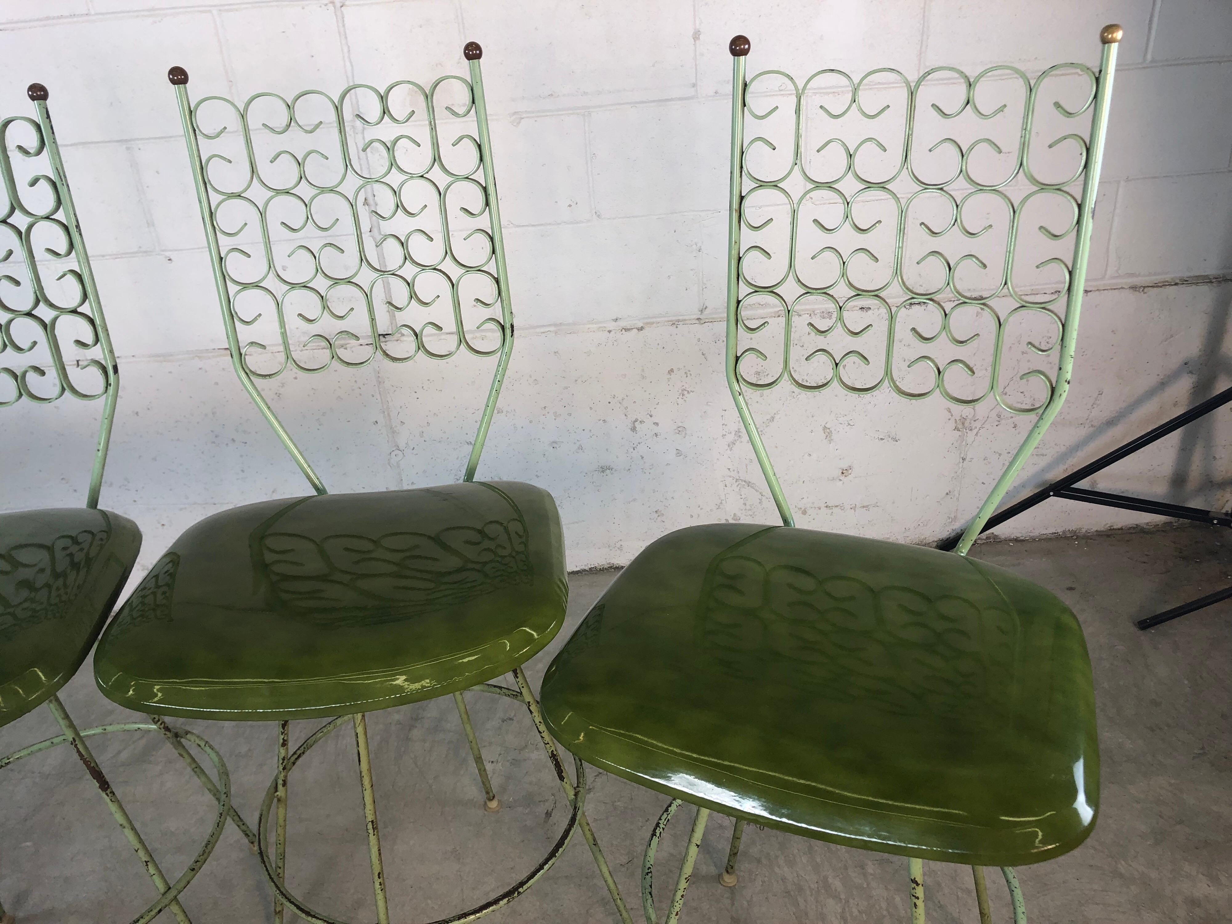 Metal Arthur Umanoff Bar Stools by Boyeur Scott Furniture Co. Granada Collection For Sale