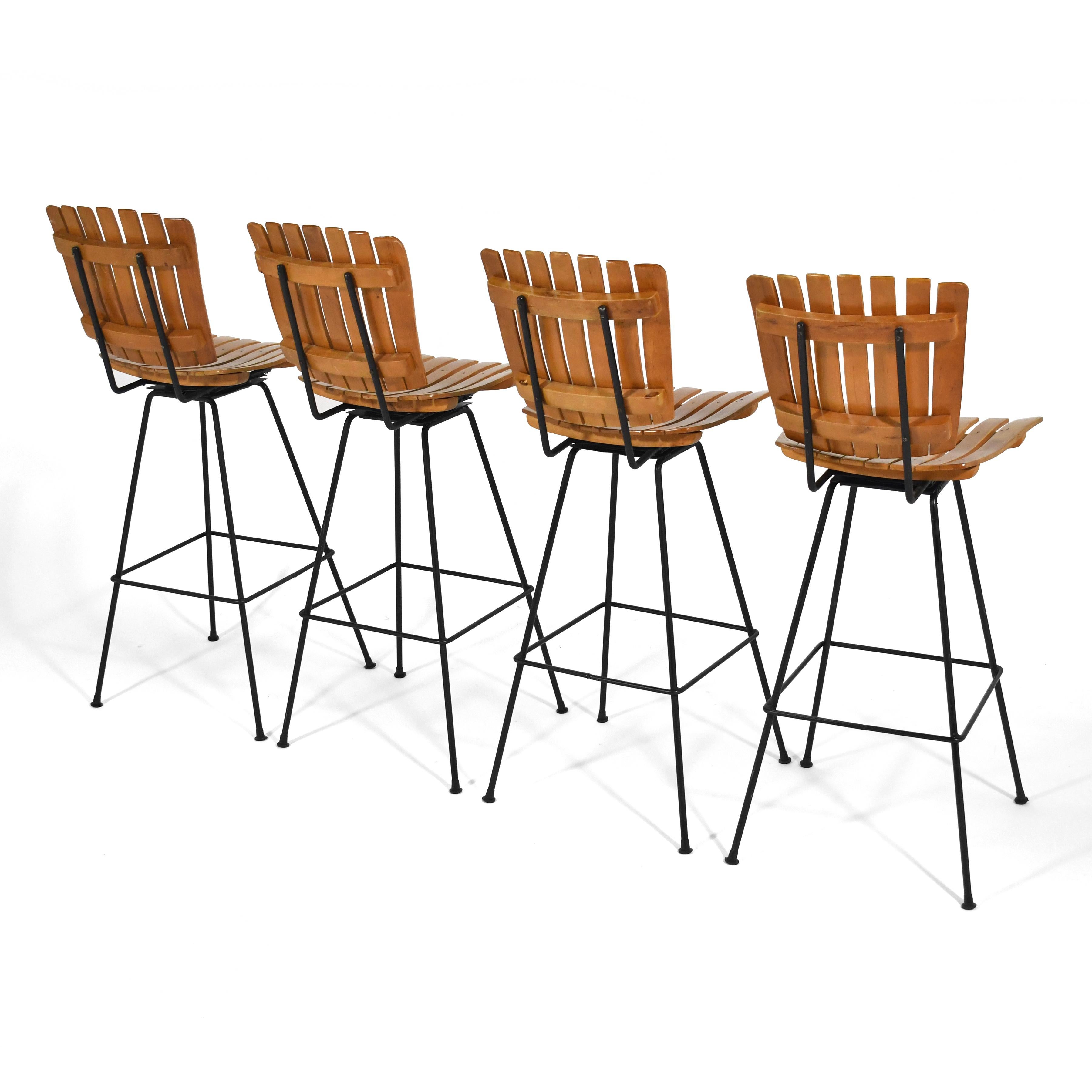 Arthur Umanoff Bar Stools Set of Four For Sale 2