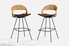 Arthur Umanoff, Barhocker, Holz, Metall, Kordel, USA, 1950er Jahre
