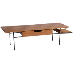 Arthur Umanoff Bench or Table with Drawer and Shelf