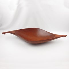 Arthur Umanoff Carved Wood Taverneau Canoe Bowl Centerpiece