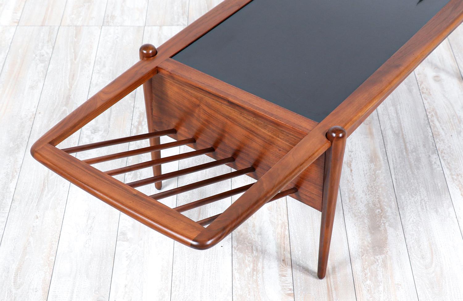 Mid-20th Century Arthur Umanoff Coffee Table with Magazine Rack for Washington Woodcraft