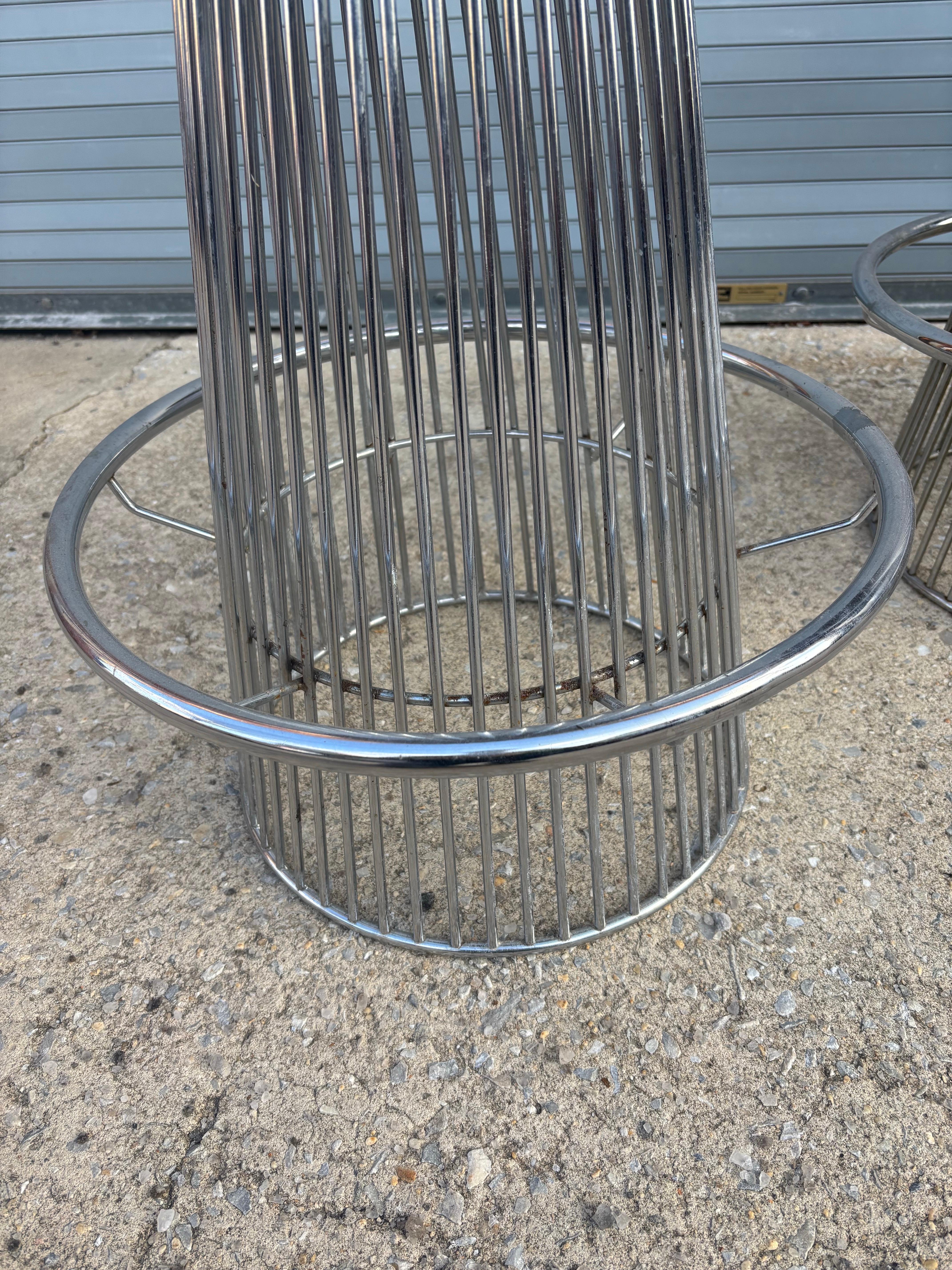 American Arthur Umanoff for Contempory Shells Set of 3 Chrome Bar Stools