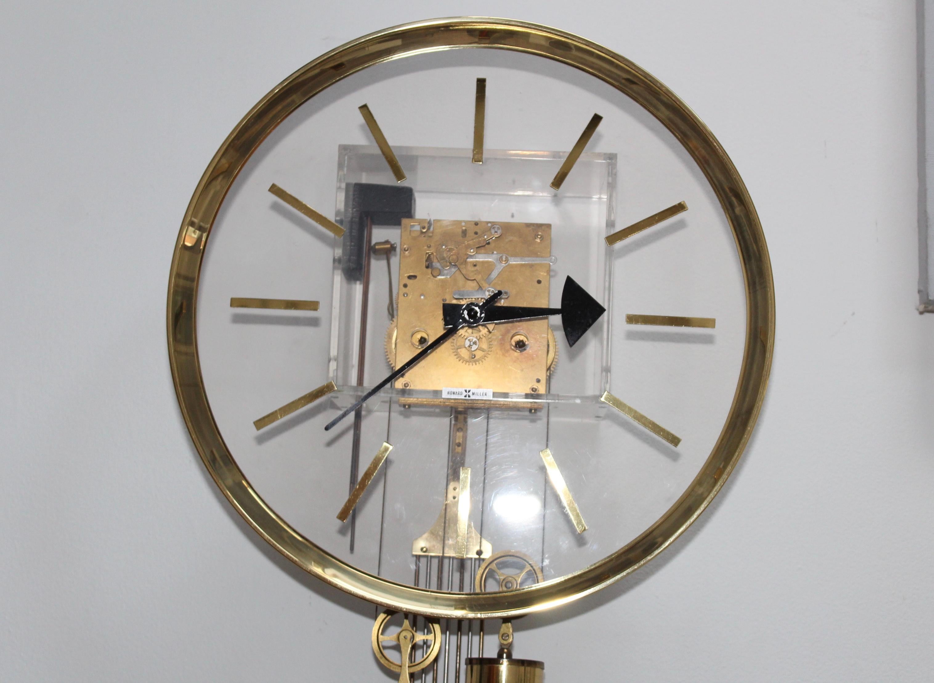 Mid-Century Modern Arthur Umanoff for Howard Miller Lucite Wall Clock