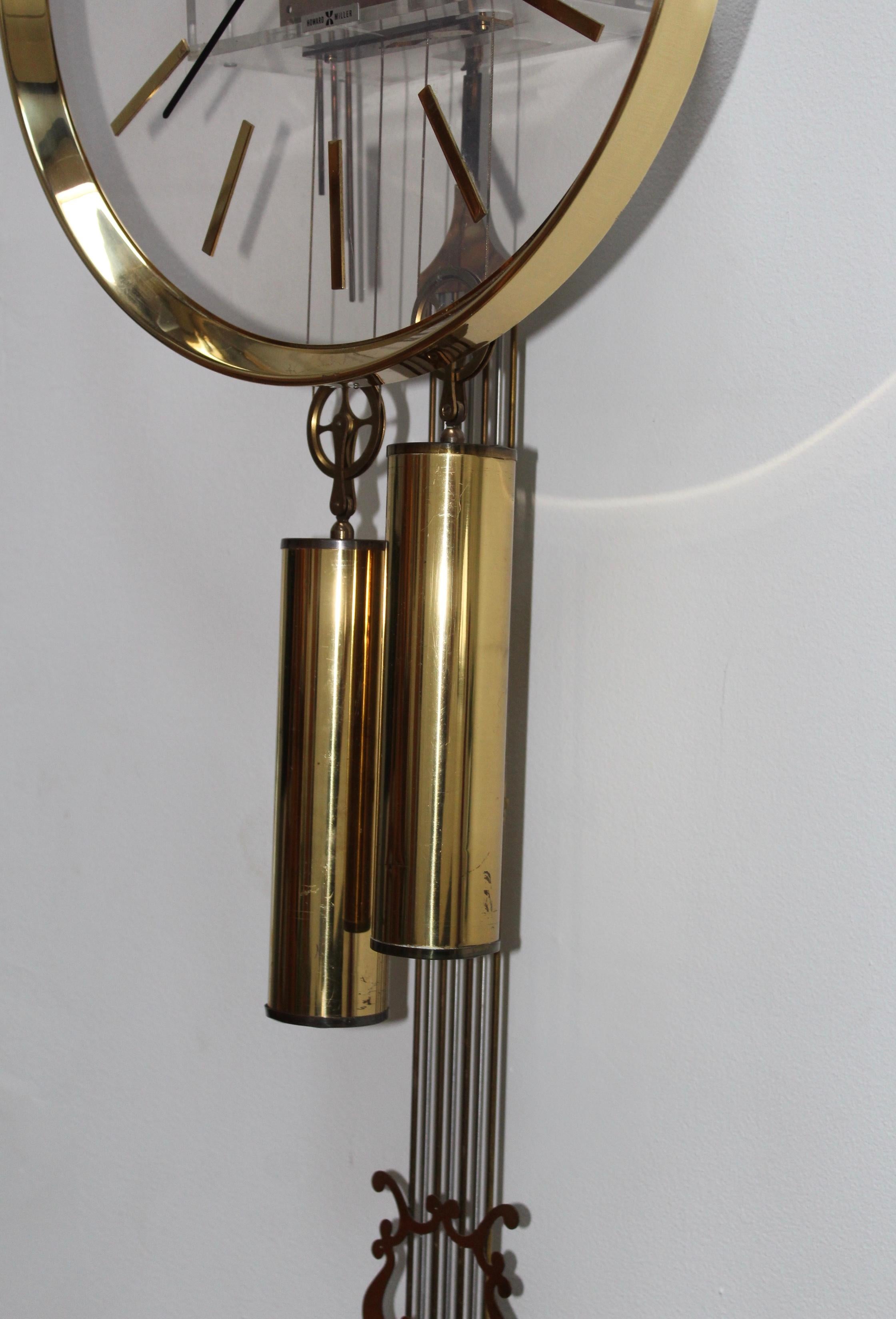 20th Century Arthur Umanoff for Howard Miller Lucite Wall Clock