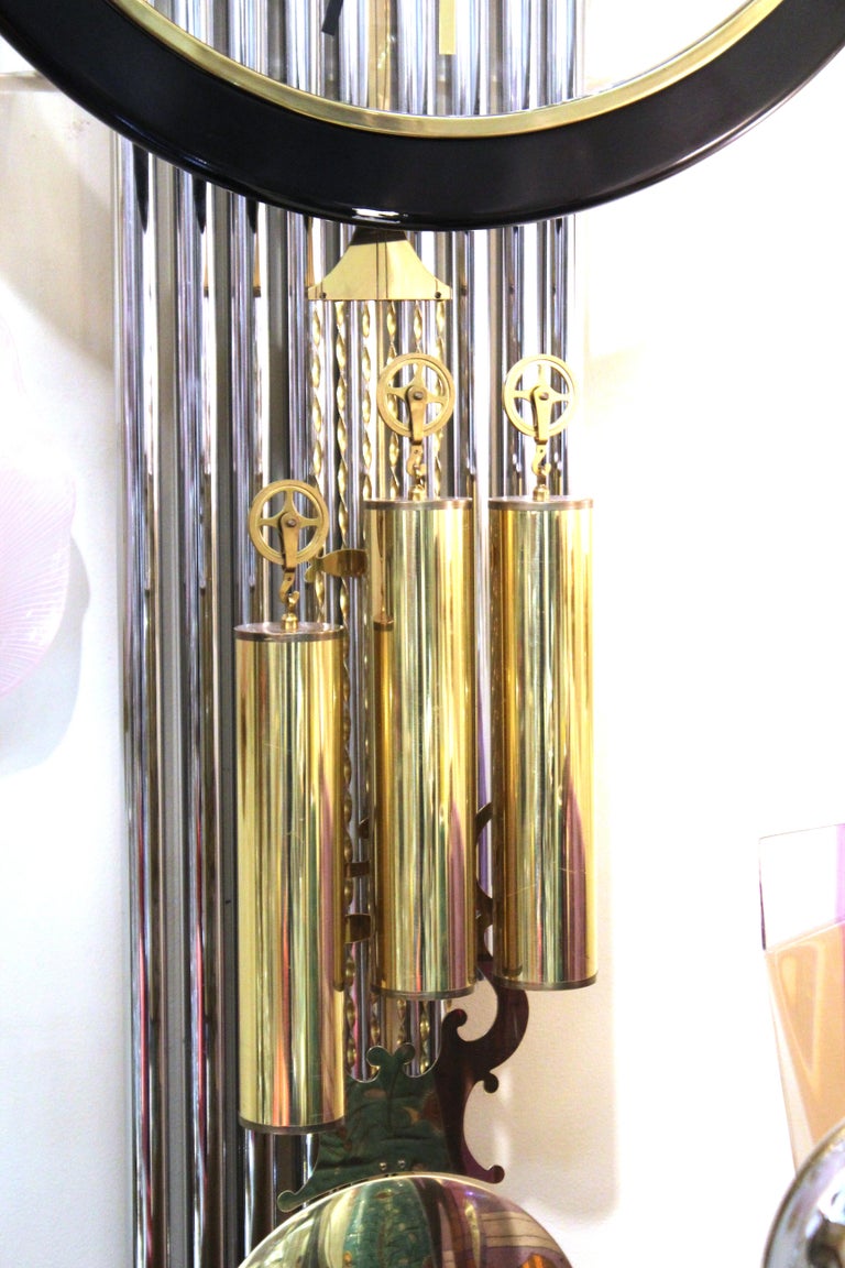 Arthur Umanoff for Howard Miller Lucite Wall Clock with Chimes at 1stDibs
